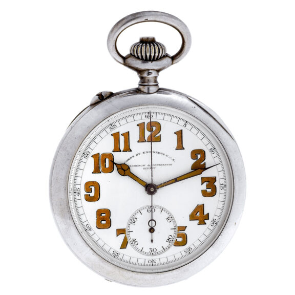 Interesting Swiss silver keyless lever chronograph Circa 1918