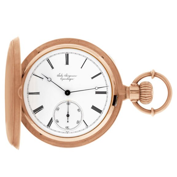 Rare Swiss 18K rose gold long lever keyless watch Circa 1894