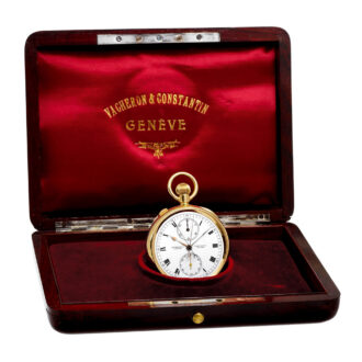 Swiss gold split-seconds chronograph with register Circa 1924