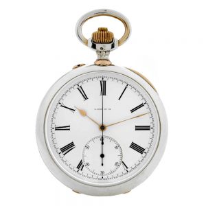 Large French sterling silver and gold chronograph Circa 1900