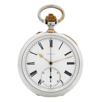 Large French sterling silver and gold chronograph Circa 1900