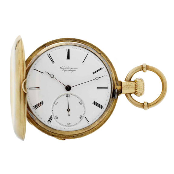 Danish 18K gold hunting cased pocket chronometer Circa 1880