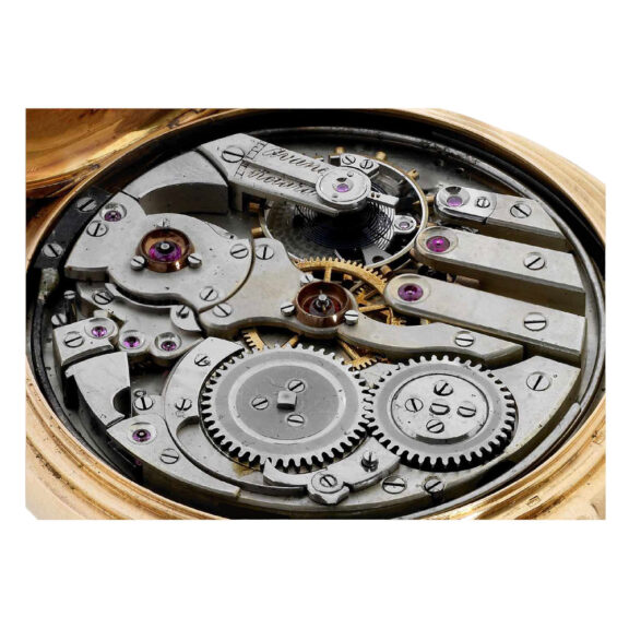 Swiss gold minute repeating keyless lever watch Circa 1900 Swiss gold minute repeating keyless lever watch Circa 1900