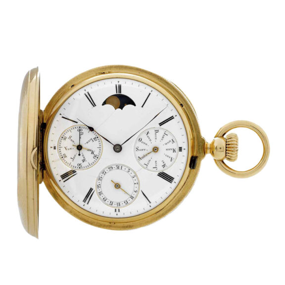 Extremely early Swiss gold atronomic lever watch Circa 1866