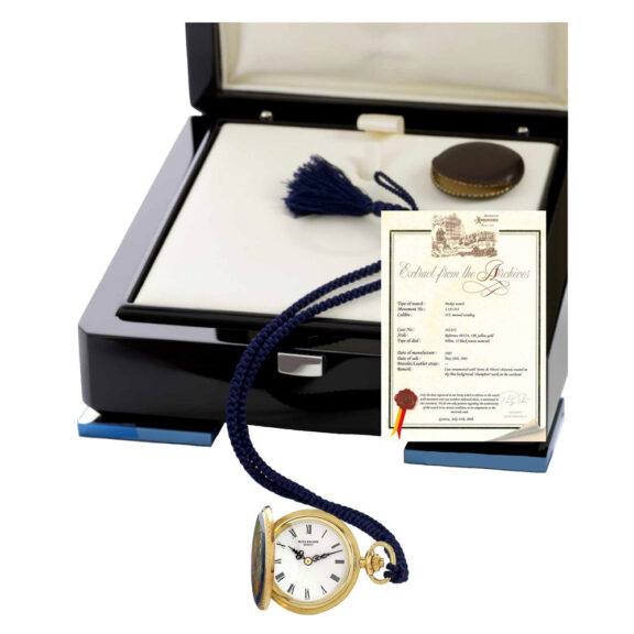 Decorative Swiss gold and enamel lever fob watch Circa 1983 Decorative Swiss gold and enamel lever fob watch Circa 1983