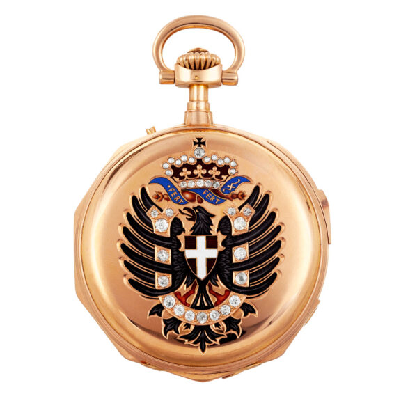 Swiss 18K rose gold minute repeating lever watch Circa 1890