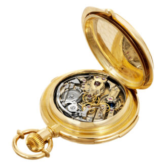 Large Swiss 18K gold lever with six complications Circa 1890
