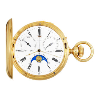 Swiss gold hunting cased complicated lever watch Circa 1870