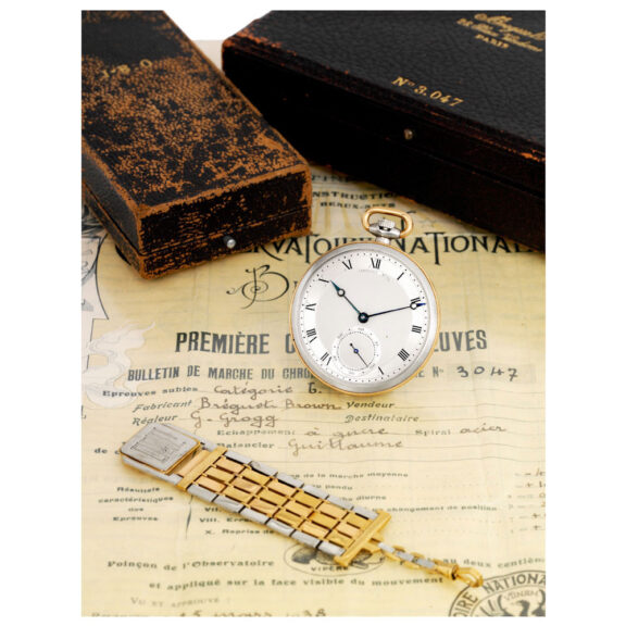 Swiss two-colour gold chronometer with Breguet fob Circa 1946 Swiss two-colour gold chronometer with Breguet fob Circa 1946