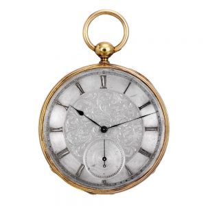 Swiss gold chronometer with equation of time chart Circa 1860