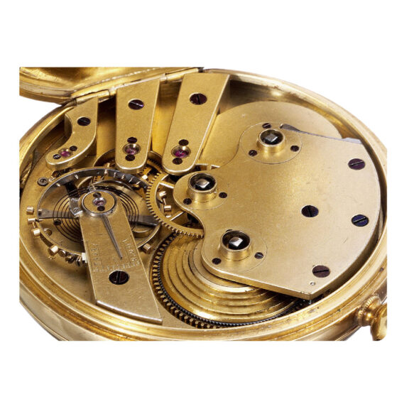 Swiss gold chronometer with equation of time chart Circa 1860 Swiss gold chronometer with equation of time chart Circa 1860