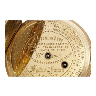 Swiss gold chronometer with equation of time chart Circa 1860