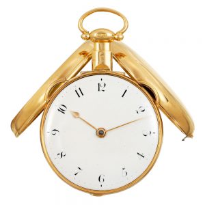 English gold pair-cased rack lever pocket watch Circa 1812