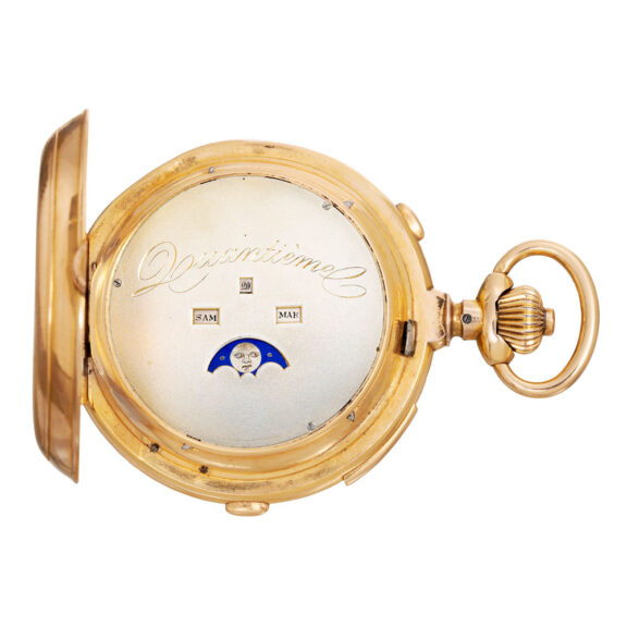 French rose gold double-dialled complicated lever Circa 1890
