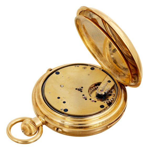 English gold hunting cased complicated lever Circa 1886-1887 English gold hunting cased complicated lever Circa 1886-1887