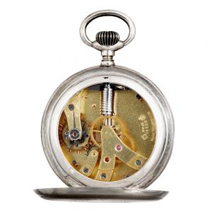 Swiss silver open faced barrel less lever watch Circa 1910