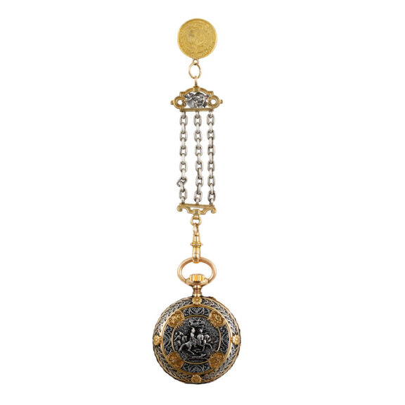 Extremely rare French cylinder watch with fob chain Circa 1850 Extremely rare French cylinder watch with fob chain Circa 1850