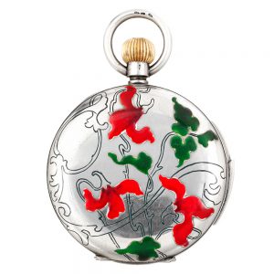 Swiss silver and enamel minute repeating lever Circa 1900
