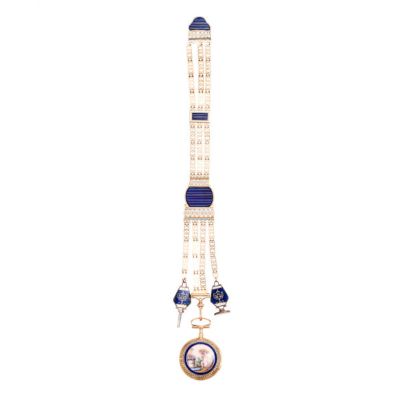 French gold watch with chatelaine, key and seal Circa 1790 French gold watch with chatelaine, key and seal Circa 1790