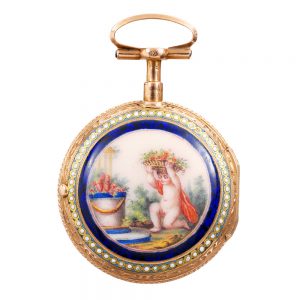 French gold watch with chatelaine, key and seal Circa 1790