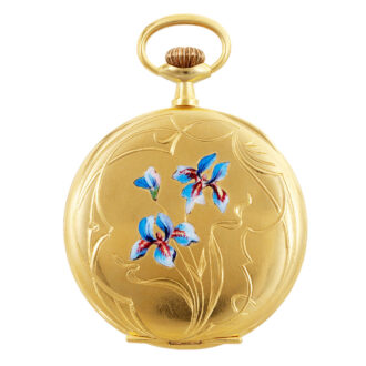 Swiss gold-plated and enamel keyless lever watch Circa 1910