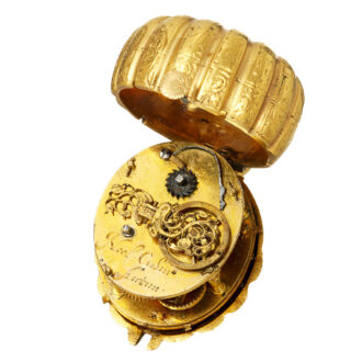 French gilt-brass coquille-form verge pendant watch Circa 1630