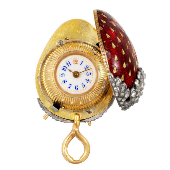 Swiss cylinder watch in the form of a strawberry Circa 1890 Swiss cylinder watch in the form of a strawberry Circa 1890