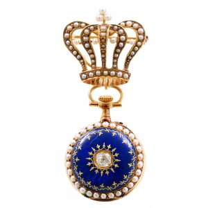 Fine Swiss miniature pendant watch and brooch Circa 1890