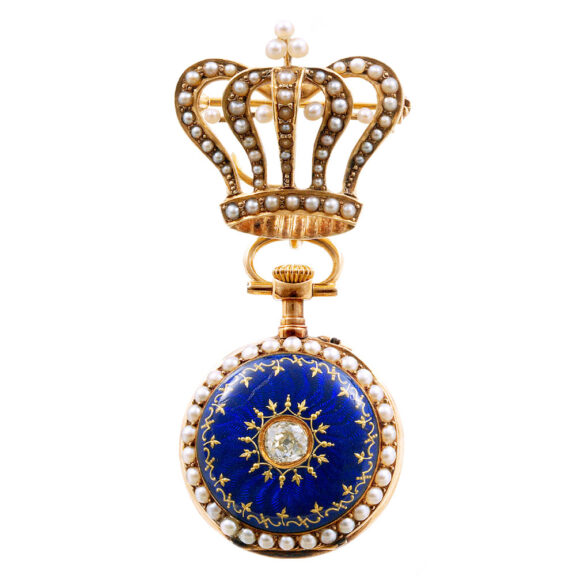 Fine Swiss miniature pendant watch and brooch Circa 1890