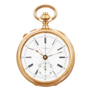Swiss rose gold split-seconds lever chronograph Circa 1884
