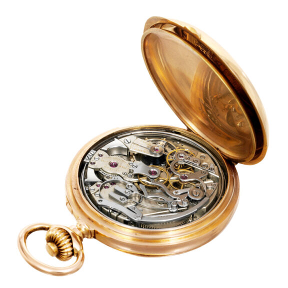 Swiss rose gold minute repeating lever chronograph Circa 1892 Swiss rose gold minute repeating lever chronograph Circa 1892