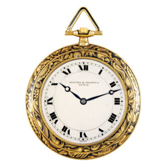 Swiss gold and champlevé enamel lever dress watch Circa 1940
