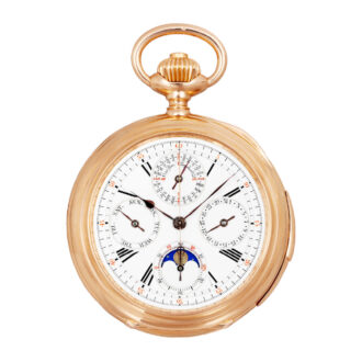 Rare Swiss 18K rose gold complicated lever watch Circa 1890