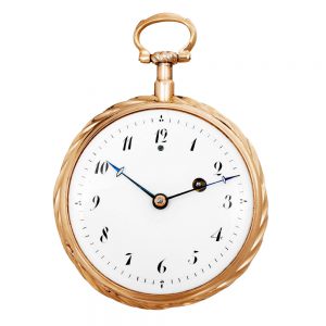 French 18K rose gold quarter repeating verge watch Circa 1800