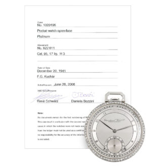 Swiss platinum and diamond-set lever dress watch Circa 1941
