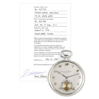 Swiss 18K white gold keyless lever dress watch Circa 1930