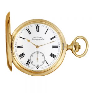 Swiss gold hunting cased lever chronometer watch Circa 1912