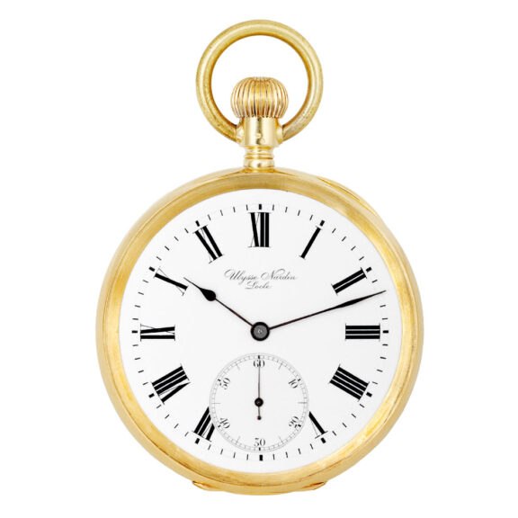 Swiss gold open faced keyless lever pocket watch Circa 1915
