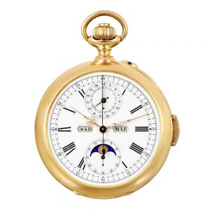 Fine Swiss 18K gold complicated lever pocket watch Circa 1900