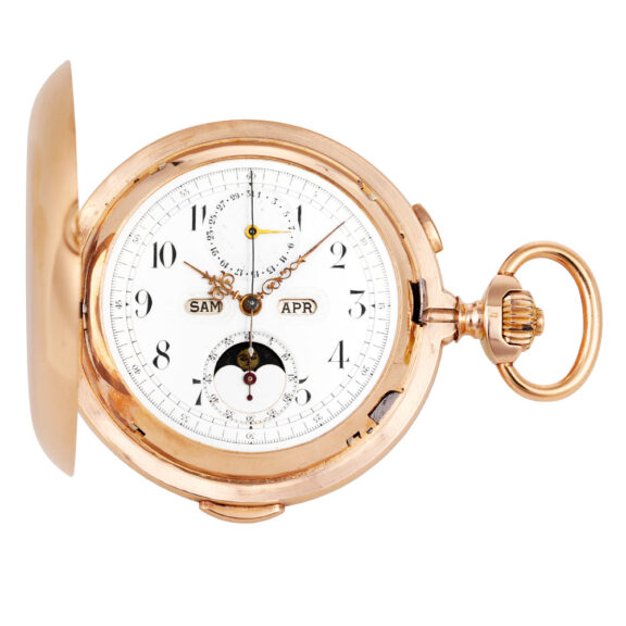 Large Swiss rose gold complicated lever watch Circa 1900