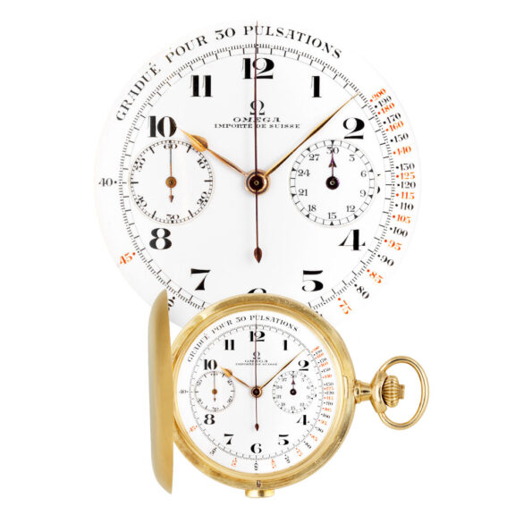 Swiss 18K gold medical keyless lever chronograph Circa 1925 Swiss 18K gold medical keyless lever chronograph Circa 1925
