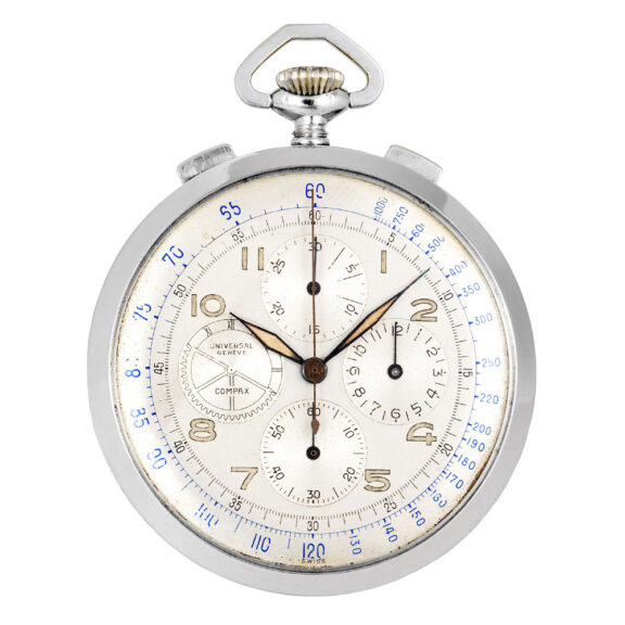Swiss stainless steel chronograph with tachometer Circa 1940