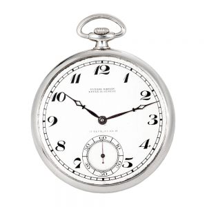 Elegant Swiss 18K white gold keyless lever dress watch Circa 1925