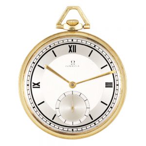Rare Swiss 18K gold open faced lever dress watch Circa 1923