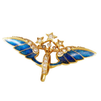 Swiss gold, enamel and diamond-set lever watch Circa 1900