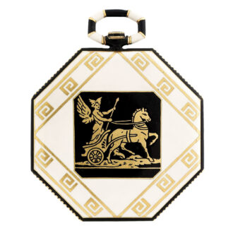 Elegant Swiss gold and enamel Art Deco dress watch Circa 1925