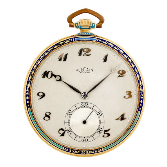 Swiss 18K gold and enamel pocket chronometer Circa 1920 Swiss 18K gold and enamel pocket chronometer Circa 1920