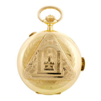 Swiss gold Masonic minute repeating lever chronograph Circa 1905