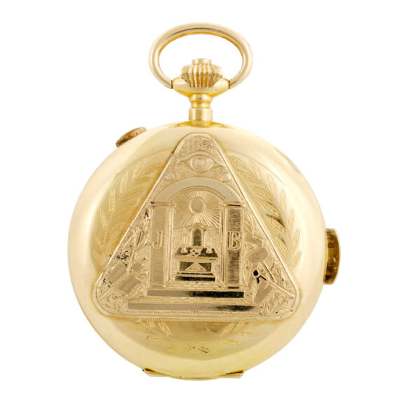 Swiss gold Masonic minute repeating lever chronograph Circa 1905