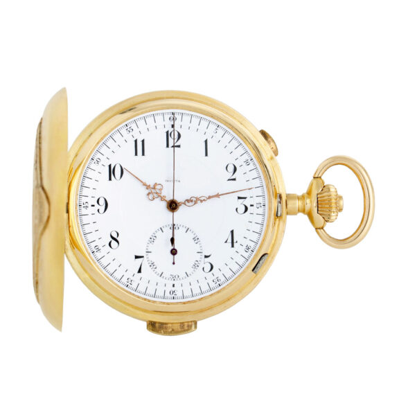 Swiss gold Masonic minute repeating lever chronograph Circa 1905 Swiss gold Masonic minute repeating lever chronograph Circa 1905